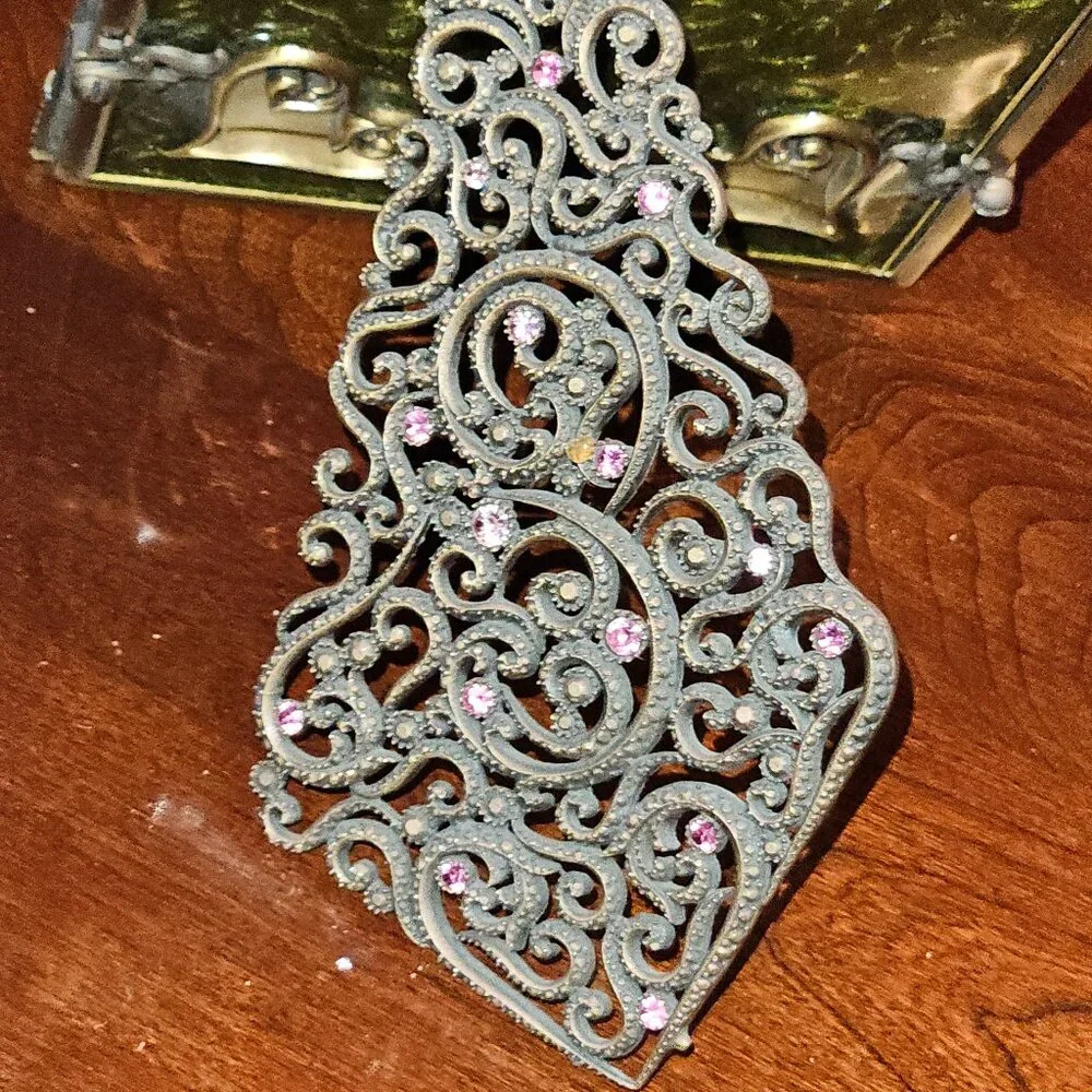RARE WOW JAY STRONGWATER ARGYLE PLAID PINK DARJEELING PAVE CRYSTAL ENAMEL FRAME
